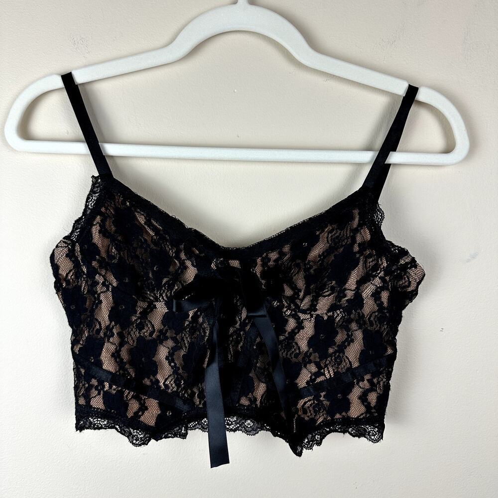 Women's Black Lace Bustier Corset Crop Top Bralette Fairy Grunge Whimsigoth S